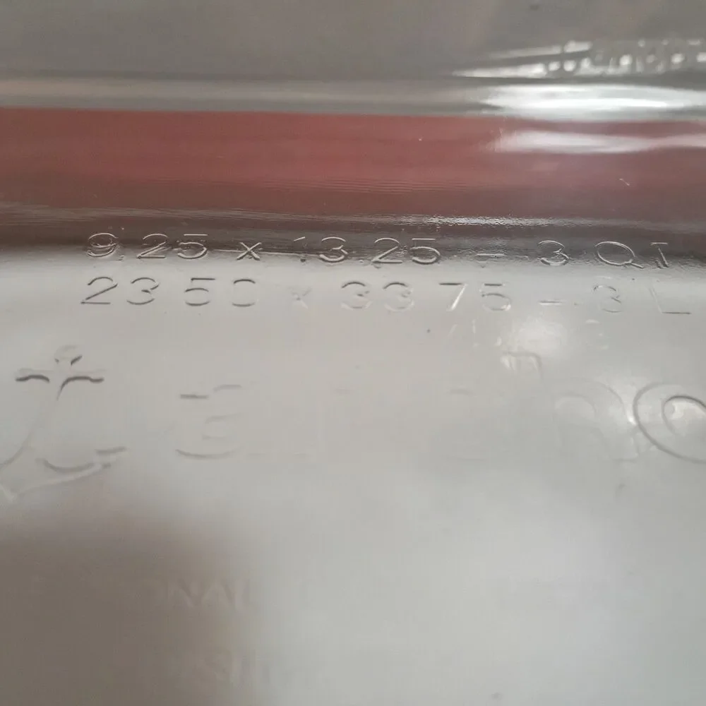 Anchor Hocking 3 Qt Glass Baking Dish w/ Red Lid 9.5x13.5 Made in USA